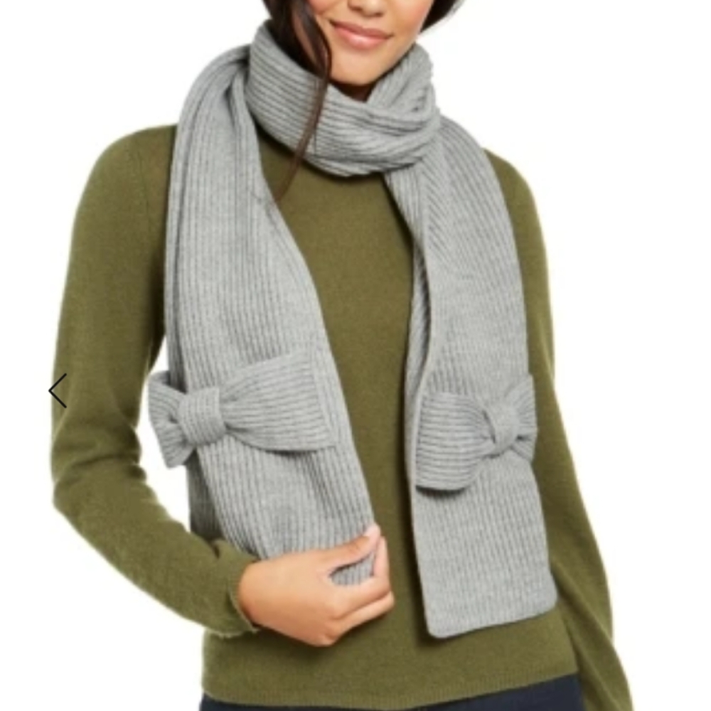 KATE SPADE Solid Bow Muffer Scarf
